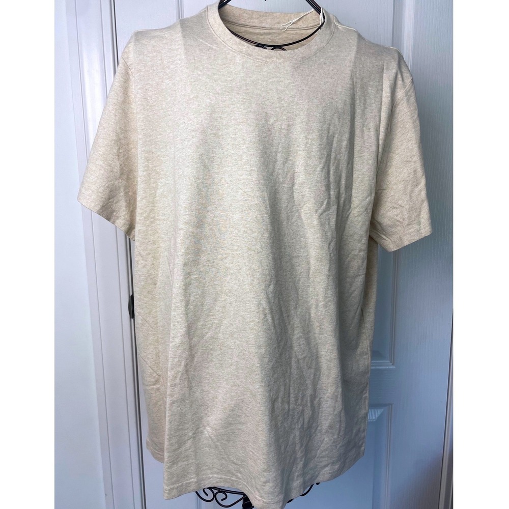 NWT Everlane Men Premium Heavy Weight Crew Neck Tee Cream XXL 2XL Cotton t-shirt - Picture 1 of 7
